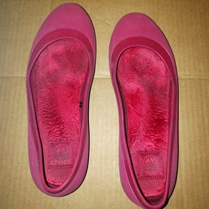 Crocs Pink Ballet flats fleece sole 9